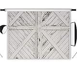 LB Rustic Barn Door Backdrops for Photography 9x6ft Vinyl Vintage White Wood Door Photo Backdrop for Kids Newborn Baby Shower Birthday Party Photo Booth Background