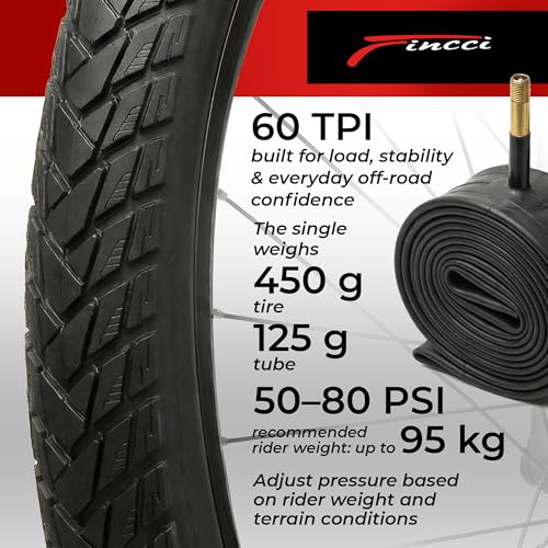 Fincci Gravel Copertoni Bici 700x35c - Set di Pneumatici Pieghevoli 28" con Protezione Antiforatura 1 mm e 2 Camere d'aria 37-622 - Gomme per Montagne & Elettrica Bici, City Bike Uomo & Donna
