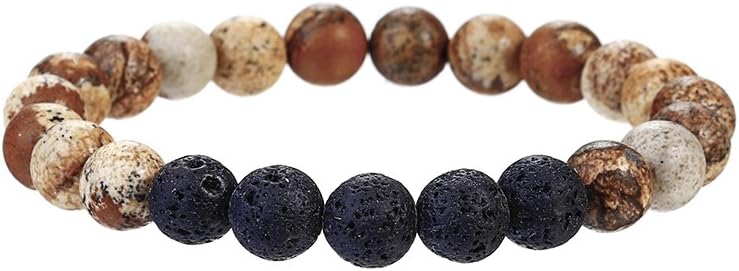Handmade Lava Rock Bead Aromatherapy Essential Oil Diffuser Bracelet Natural Semi Precious Gemstone Healing Crystal Strand Bracelet for Women Men
