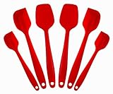 SimplexSilicone 6-Piece Premium Non-Stick Silicone Spatula Set - Heat Resistant Cooking Baking Utensils, Set of 6 (Apple Red)