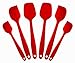 SimplexSilicone 6-Piece Premium Non-Stick Silicone Spatula Set - Heat Resistant Cooking Baking Utensils, Set of 6 (Apple Red)