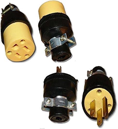 Male Female Extension Cord Replacement Electrical Plugs 15AMP 125V End (10 Pack 5 Male &amp; 5 Female)