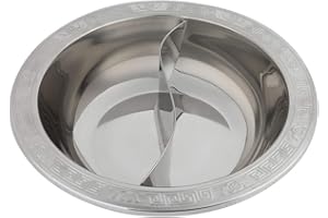 Divided Hot Pot, Stainless Steel Chinese Fondue Pot with Divider, Extra Thick Induction Cooker Cooking Pot for Home Use, Mirr