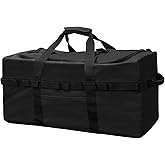 Large Military Duffle Bag Tactical Camping Storage Utility Tote Bag Camping Kitchen Organizer with Deployment Cargo Bag Travel Sports Equipment (Black, Medium 25.59"x13.78"x13.78")