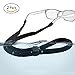 Adjustable Sports Sunglasses Safety Holder Floating Retainer Strap Eyewear Retainer, Black, Pack of 2