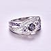 Veunora 925 Sterling Silver Created 5x5mm Rainbow Topaz and Amethyst Filled Twisted Ring Band for Women Size 11