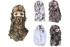 1 Suit Camouflage Leafy Hat 3D Full Face Mask Headwear Turkey Camo Hunter Hunting Accessories