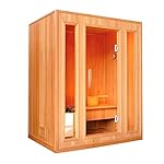 ALEKO SE3KUPA 3 Person Canadian Hemlock Wood Indoor Wet Dry Sauna with 3 KW ETL Electrical Heater