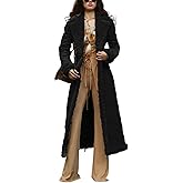 Ru Sweet Women's Sherpa Lined Faux Suede Long Coat Notched Lapel Single Breasted Winter Warm Maxi Trench Coat