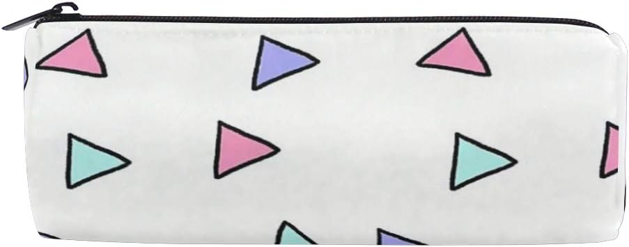 Amazon Fohoo ペンケース 大容量 おしゃれ かわいい 三角形柄 カラフル 幾何学模様 韓国 筆箱 人気 化粧ポーチ スリム 収納ケース 筆入れ 文房具 軽量 オフィス 学生 子供 新入学 通勤 丸型 ペンケース 文房具 オフィス用品