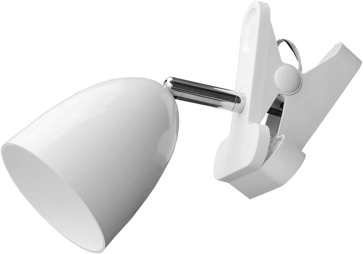 Annaite Cilp on Light, 360° rotation Minimalistic Reading Light in Bed, Eye-protection, Battery Operated or Plug in Light-Grey White