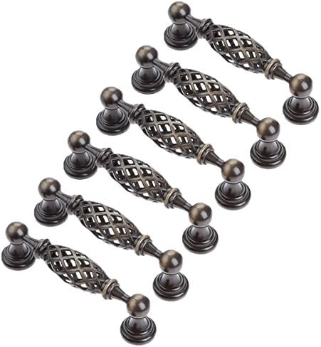 Choubao 6pcs Creative Handles/Knobs Bird Cage Spiral Design Zinc Alloy Handle Drawer Cabinet Cupboard Door Pull Handle Knob Decoration Pulls