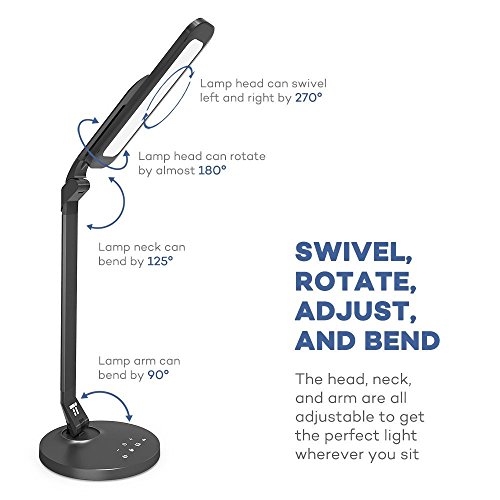 image for TaoTronics LED Desk Lamp Fully Rotatable Dimmable, Wider Lighting Zone
