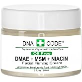 DNA CODE Skin Care OIL FREE-DMAE+MSM+NIACIN Firming Cream, 100% Pure Hyaluronic Acid, Argireline, Matrixyl 3000