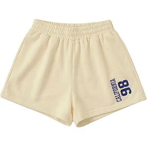 SOLY HUX Girl's Summer Elastic Waist Sweat Shorts Teen Clothes | Letter Print, Running Shorts, Athletic Outfits, Cute Shorts