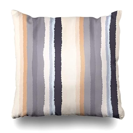 Amazon Com Ahawoso Throw Pillow Cover Rosy Beige Stripe Striped