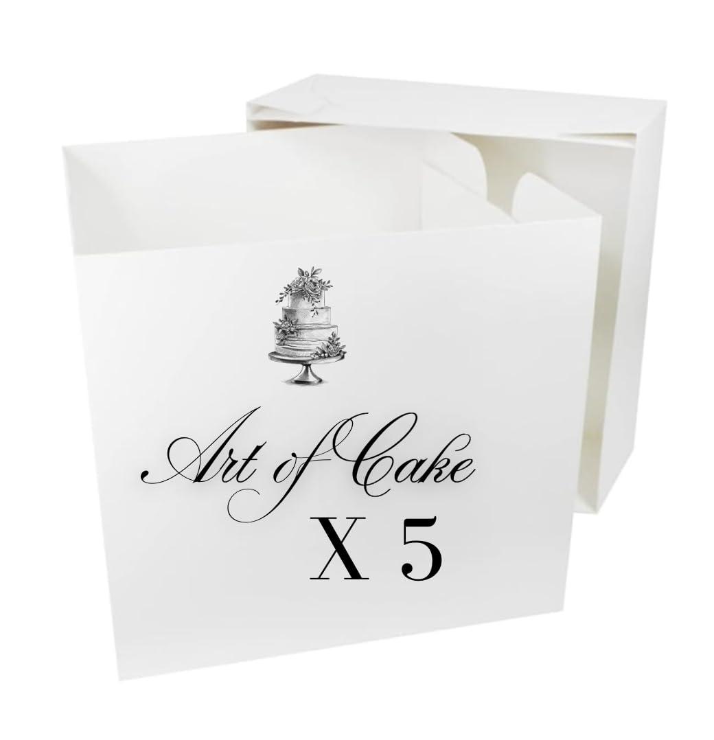 Art of cake -White Tall Cake Box - 355 X 355 X 304mm (14 X 14 X 12'')- Pack of 5