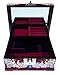 MADDesign Music Box Jewelry Ring Organizer Wood Mother of Pearl Inlay 2 Level Crane Red