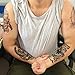 DaLin 4 Sheets Temporary Tattoos, Lion, Hawks, Owl, Skull