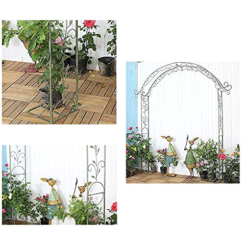 SAFGH Gartenbogenrahmen Einfach zu montieren für Kletterpflanzen Rose Support Gartenlaube, Retro Schmiedeeisen Balkon… – Bild 6