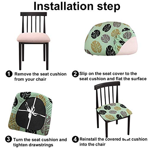 Chair Seat Covers For Dining Room Chair Covers Printed Dining Chair Seat Covers Set Of 4 Banana Leaves Pricepulse