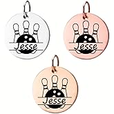 Bowling Charm, Personalized Engraved Stainless Steel Bowling Name Charm, DIY, Bowling Gift for Bowling Players, Bowling Jewelry