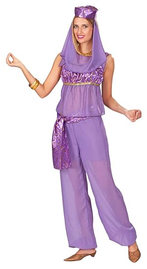 Andrea Moden Flaschengeist Haremsdame Kostüm für Damen Jeannie - Lila - Verkleidung Wüstenprinzessin Bauchtänzerin Prinzessin