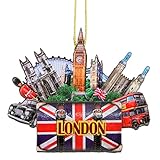 London Christmas Ornament 4 Inch Double Sided 3D London Christmas Ornament