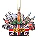 London Christmas Ornament 4 Inch Double Sided 3D London Christmas Ornament