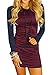 Joeoy Women's Casual Long Sleeve Drawstring Striped Bodycon Hoodie Dress-S