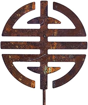 Free Shipping! Asian Longevity Metal Garden Art Stake Home and Garden Décor Great for Pots!