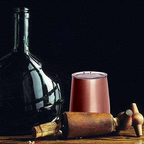 Insulated Stemless Wine Glass - 12 oz Insulated Wine Glasses with Lid Stainless Steel Tumbler Cup for Wine Drinks Coffee Cocktails Champagne Double Wall Vacuum Wine Glasses - Thumbnail 2