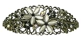 Oval Crystal Barrette, Decorated with Sparkling Beads and Crystals NM86010-1offwhite