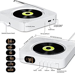 KOVCDVI Portable CD Player with Bluetooth