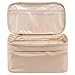 JJ POWER Travel Underwear Organizer Bag, Lightweight Double Layer Large Capacity Cosmetic Bag- Multiple Compartments and Pockets (Cream)