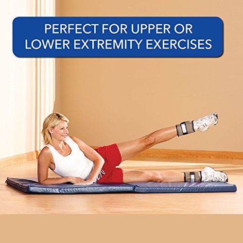 Sammons Preston Cuff Weight, 10 lb, Beige, 2 Straps with D-Ring Closure, Grommet for Easy Hanging, Steel Ankle & Wrist Weights are Lead Free, Exercise Tool for Strength Building & Injury Rehab - Thumbnail 4