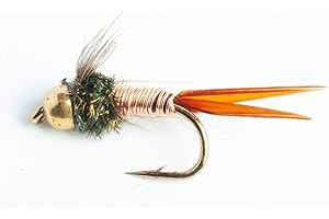 Blue Wing Olive Bead Head Copper John Nymph Fly - 6 Pack