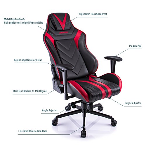 Aminiture-Big-and-Tall-Gaming-Chair-High-Back-Recliner-ChairPU-Leather-Computer-ChairSwivel-Office-Chair-with-Lumbar-Support