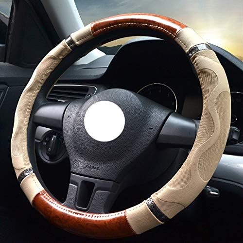 YAGEER Batao Leather direction set four seasons universal breathable massage non-slip punching diameter 38 / 40CM (color : B, Size : 40cm/15.74inch)