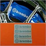 R&G Brembo HIGH TEMP Brake Caliper Sticker Set of 4 Decals (Metallic Silver)