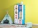 MAGINELS Portable Kid Organizers and Storage Organizer Clothes Wardrobe Cube Closet MultiFuncation Bedroom Armoire Children Dresser Rack Blue Forest Animal 6 Cube &1 Hanging Section