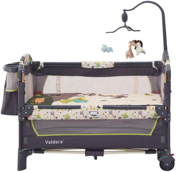 Babyfond-Valdera Portable Baby Convertible Crib,Travel Infant Bassinet Bed for Newborn (Giraffe-B)