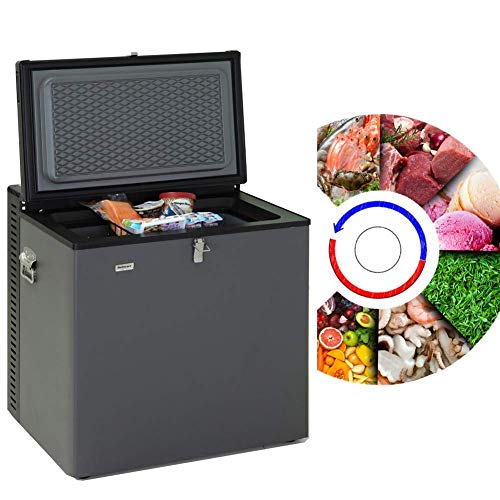 SMAD Gefriertruhe, Kompakter Gefrierschrank für Camping, 12 V / 220 V/Gas/Energiesparfunktion, 70L, Schwarz – Bild 4