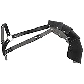 Medieval Faux Leather Shoulder Armor - Adjustable Cosplay Shoulder Guards Pauldron for Halloween, LARP, Renaissance Fairs Black