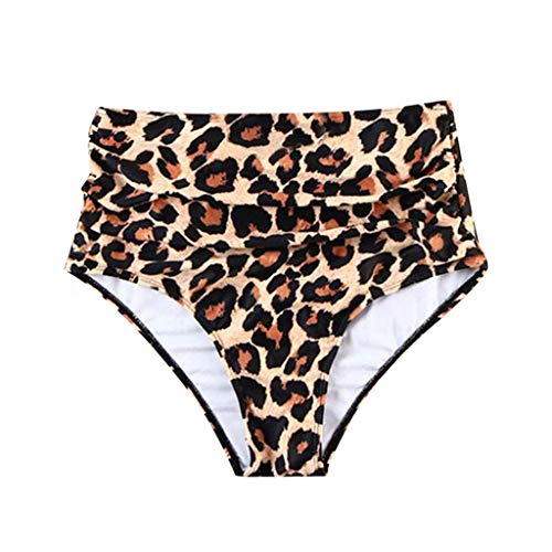 HJuyYuah Women High Waisted Bikini Swim Pants Shorts Bottom Swimsuit Swimwear Bathing Brown - Thumbnail 4