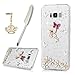 for Samsung Galaxy S8 Plus Case, YOKIRIN Crystal Clear Transparent Handmade Bling Shiny Crystal Diamond Design PC Hard Shell Full Protective Case Cover Skin + Crown Dust Plug Stylus Pen, Butterfly