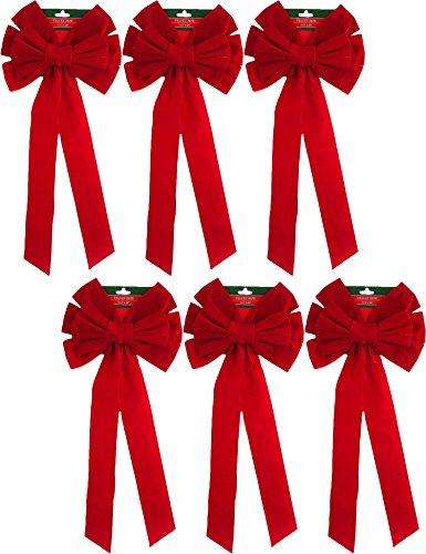 Black Duck Brand Christmas Holiday Giant Red Velvet Bows 26