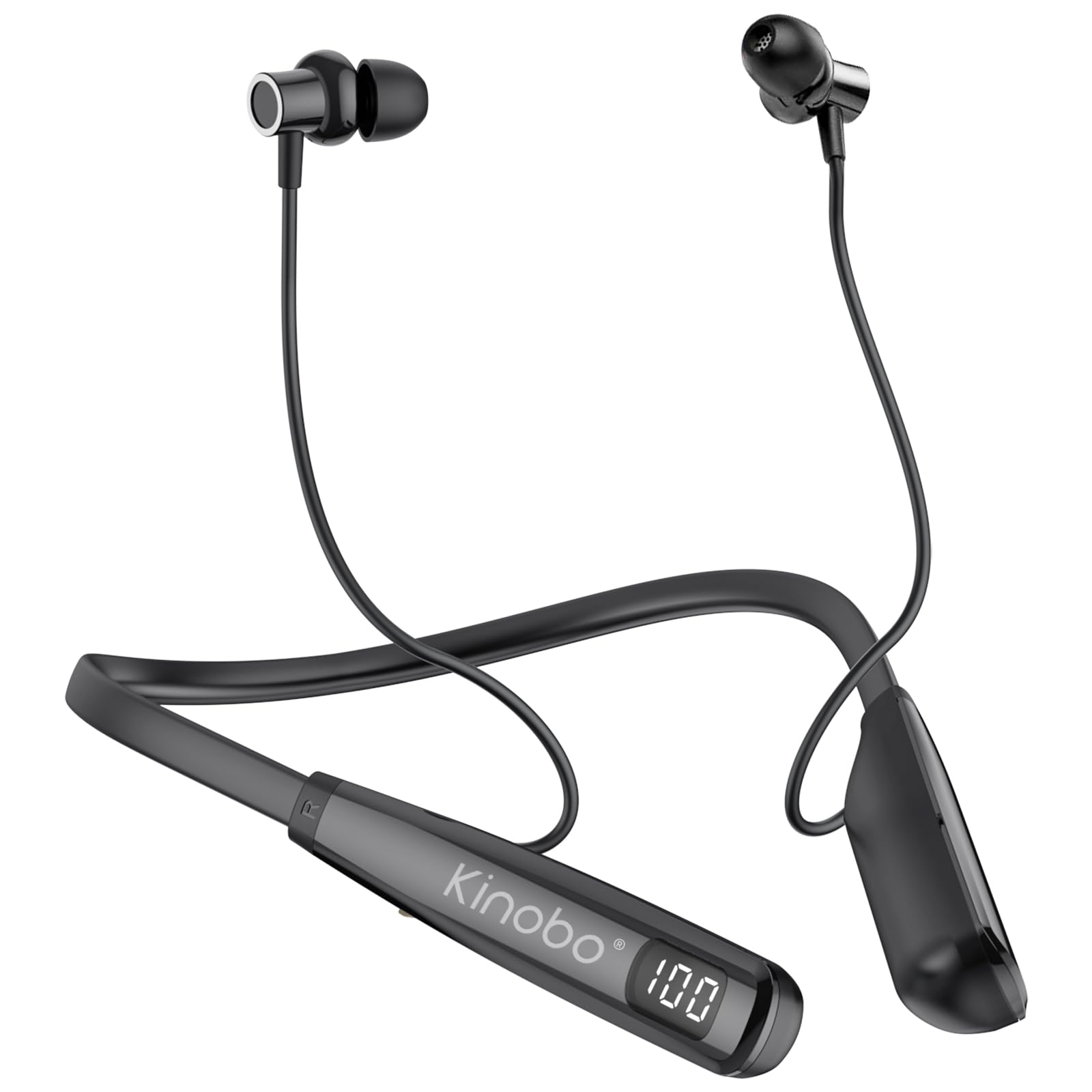 Photo 1 of Kinobo Neckband Bluetooth Headphones, 6.0 Bluetooth 100 Hours Playtime?IPX7 Sports Waterproof Earbuds with Microphone Noise Cancelling with HiFi Speakers Multiple Switchable Sound Modes