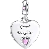 QeenseKc Heart Love Dangle Charm Cubic Zirconia Bead for Pandora Bracele Women Gift