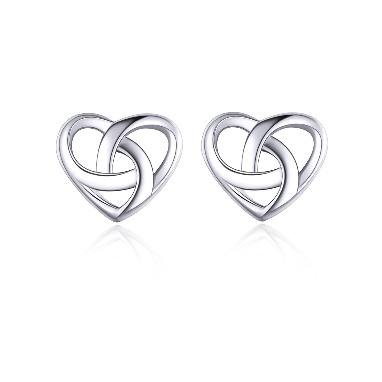 ChicSilver Silver Earrings for Women 925 Sterling Silver Celtic Heart Knot Stud Earring Irish Gifts for Ladies Mom — image 1